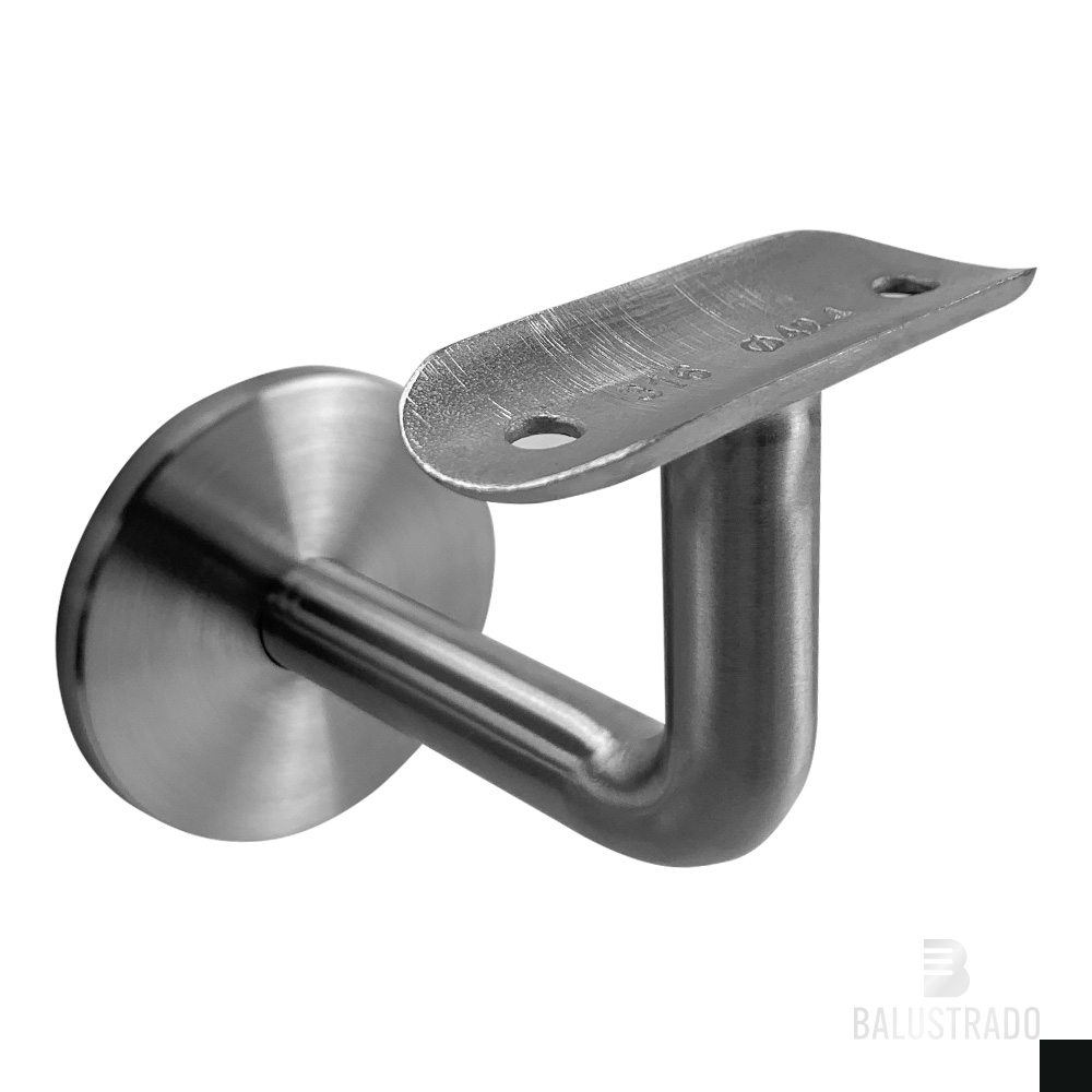 RVS - leuninghouder, leuningdrager - model 3 rond