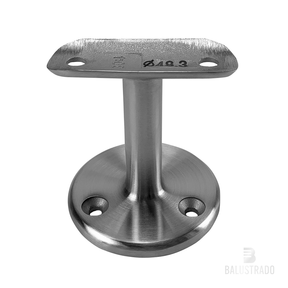 RVS - leuninghouder, leuningdrager - model 4 rond