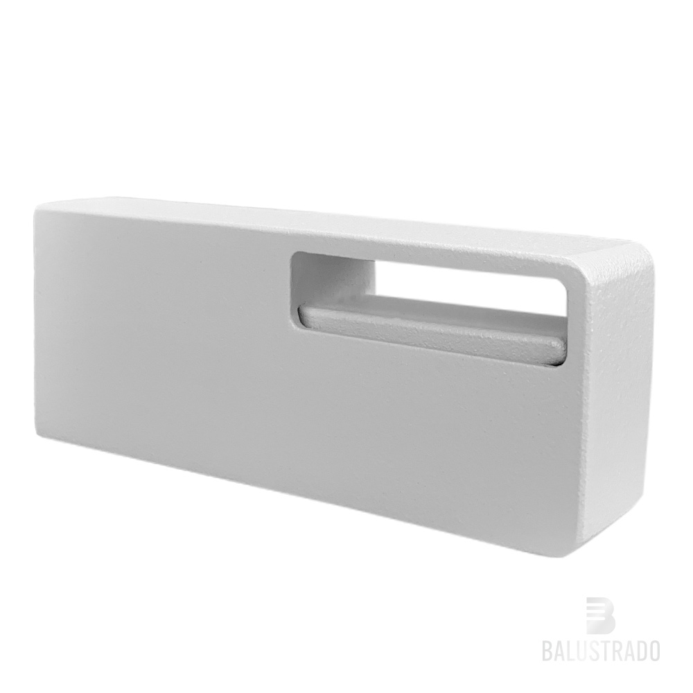 Wit - leuninghouder, leuningdrager - model 13 vierkant