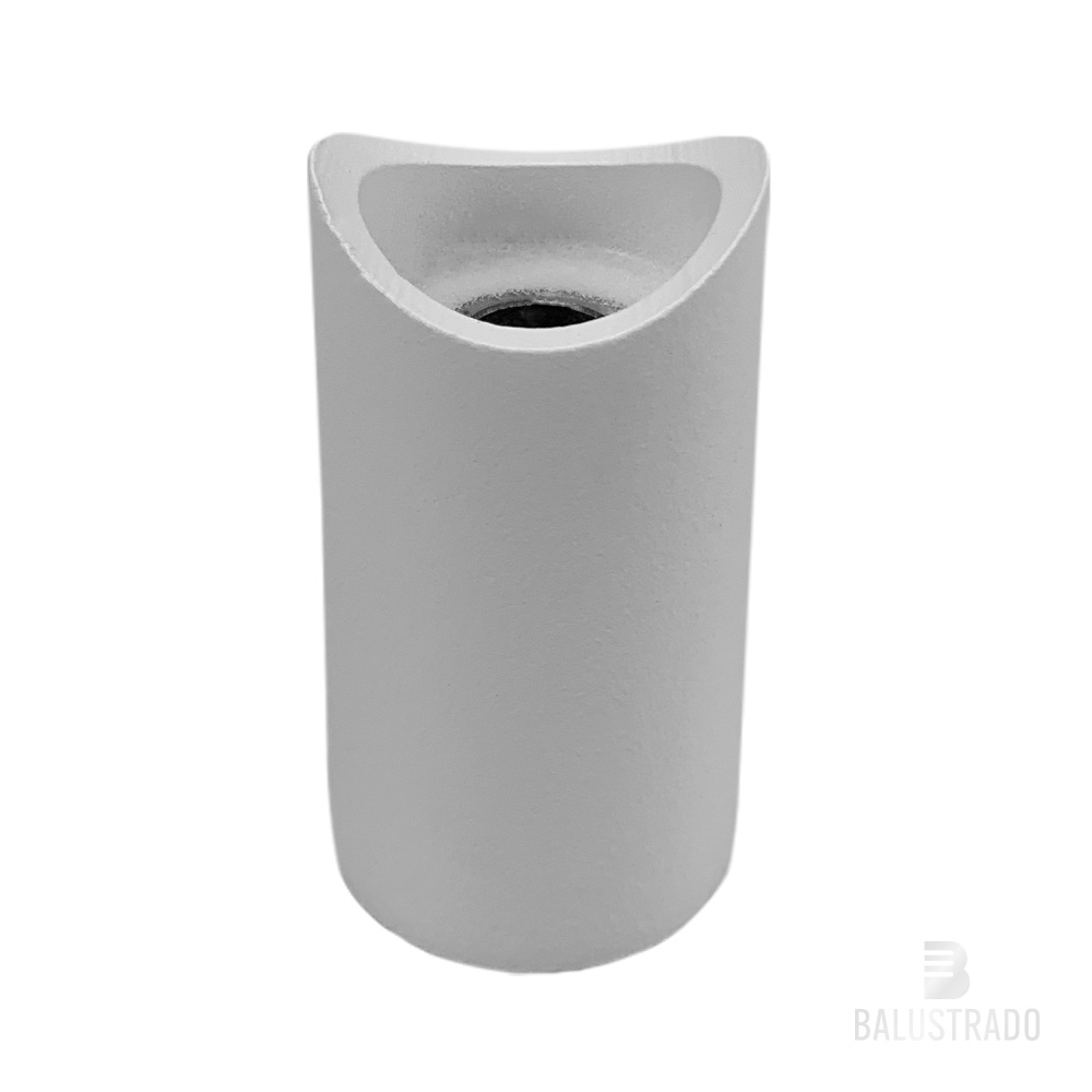 Wit - leuninghouder, leuningdrager - model 14 rond