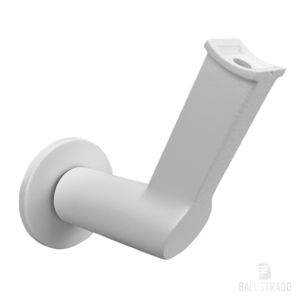 Wit - leuninghouder, leuningdrager - model 5 rond