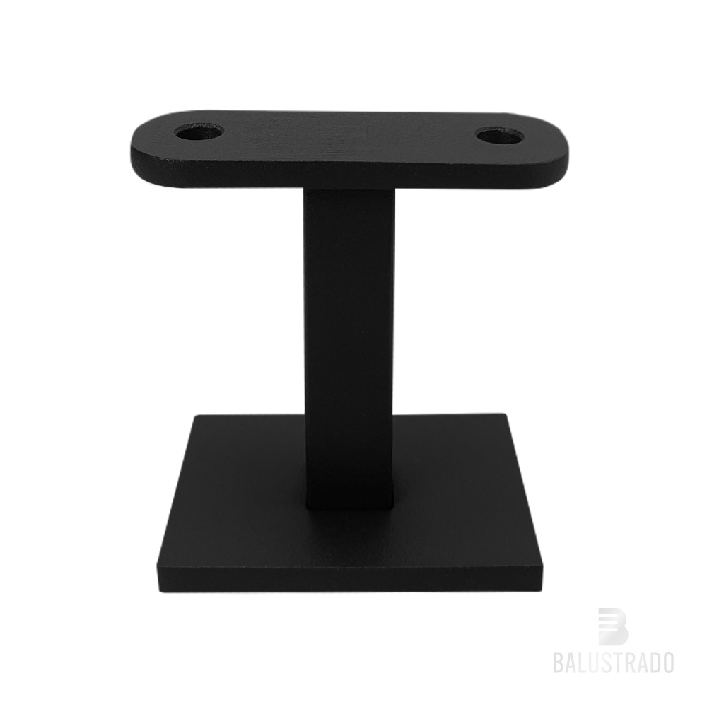 Zwart - leuninghouder, leuningdrager - model 16 vierkant