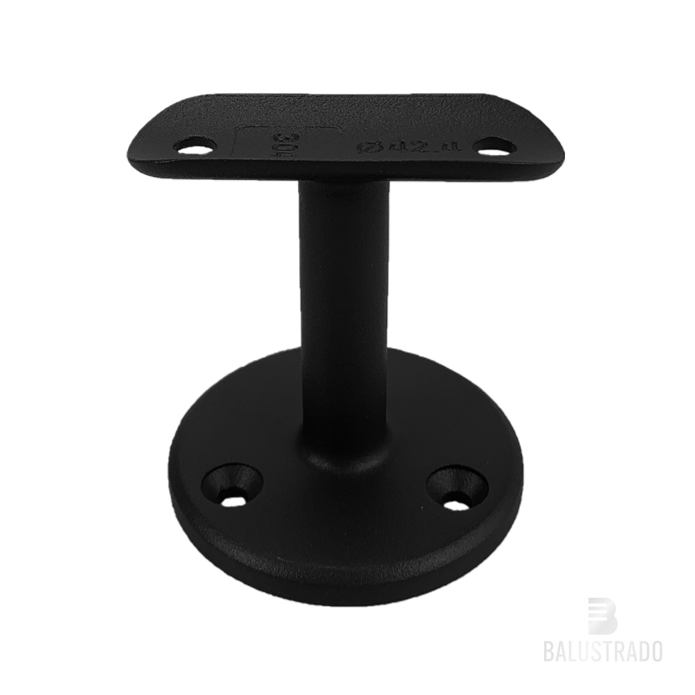 Zwart - leuninghouder, leuningdrager - model 4 rond