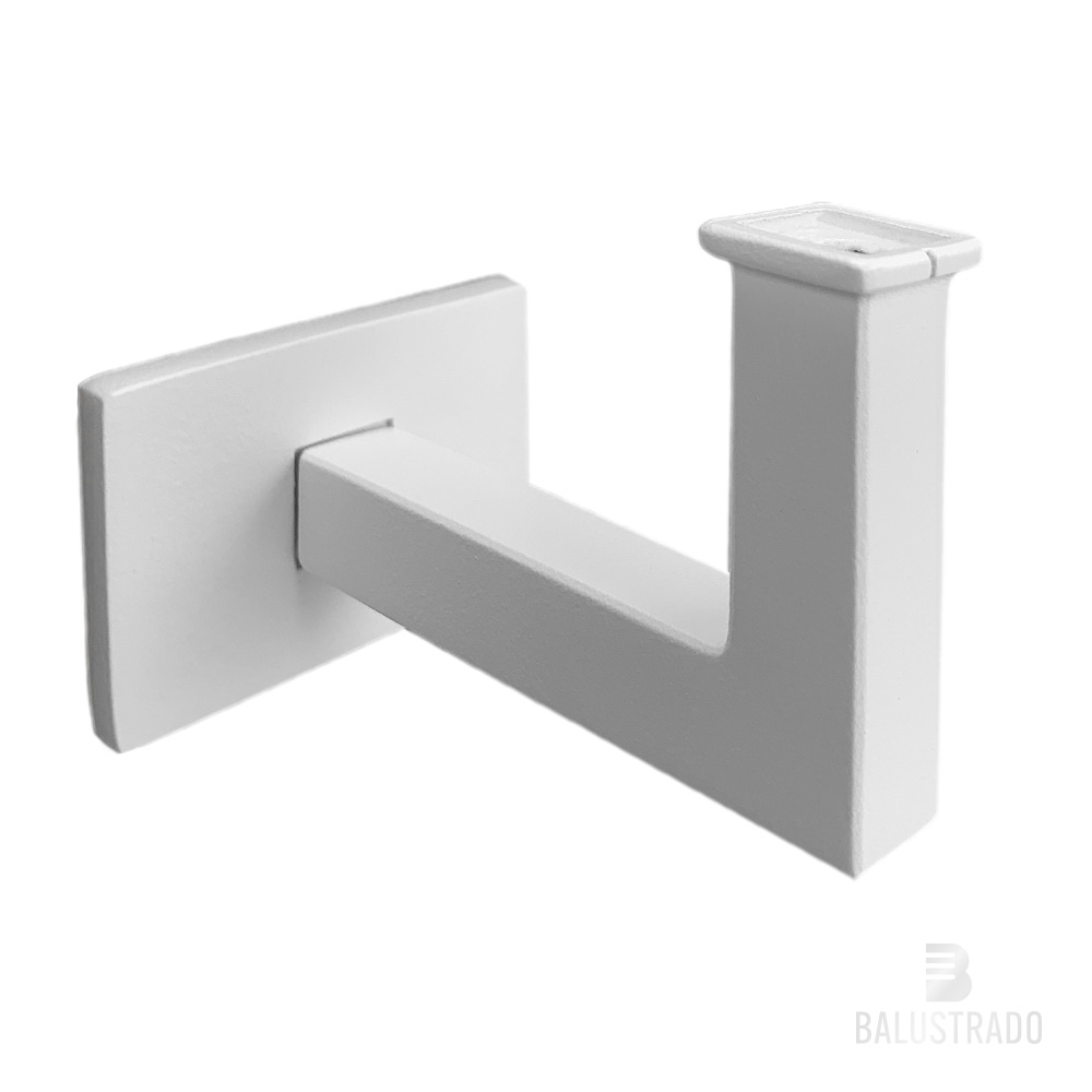 Wit - leuninghouder, leuningdrager - model 11 vierkant